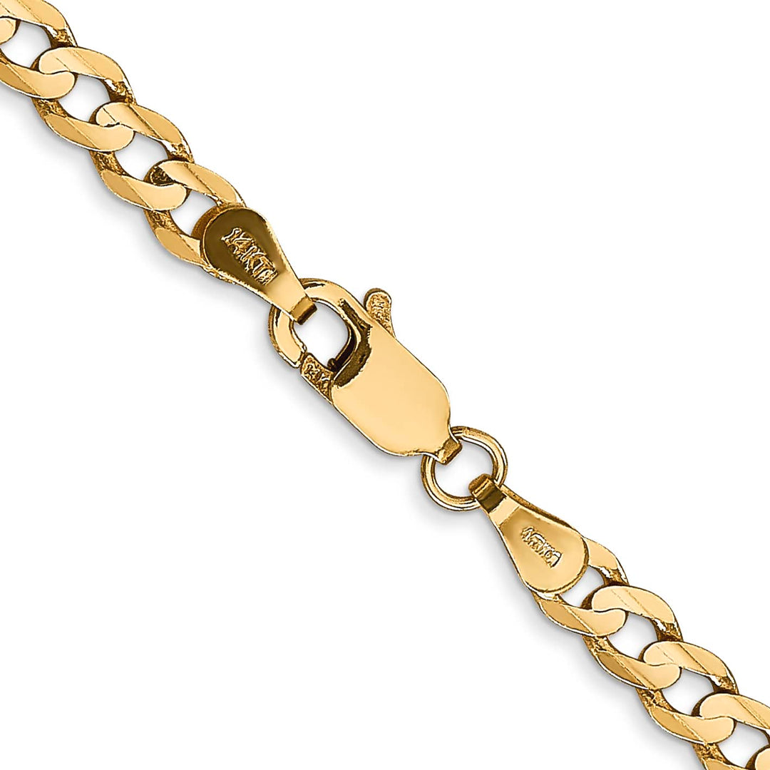 14K Yellow Gold 3.8mm Open Concave Curb Chain 26 Inch