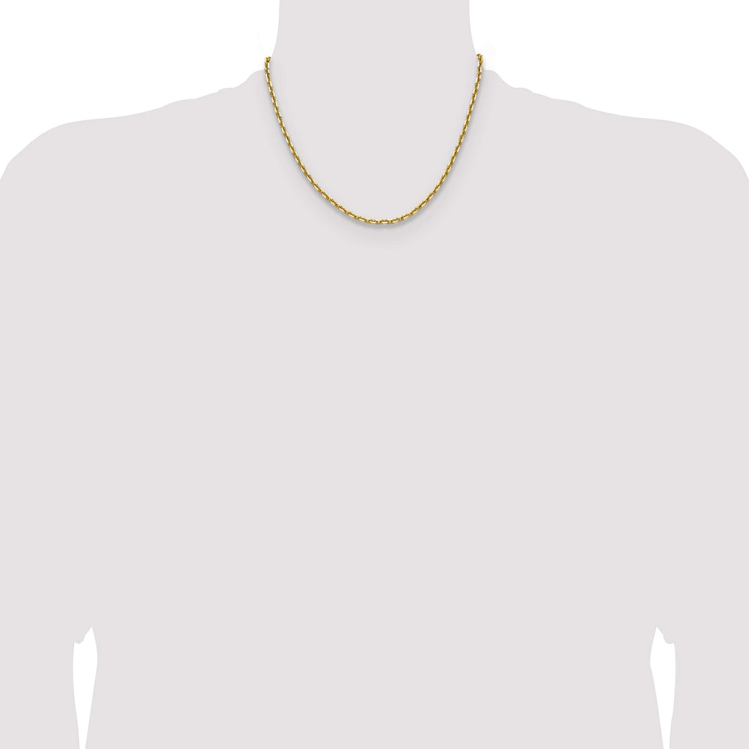 14K Yellow Gold 3.90mm D.C. French Link Chain 18 Inch