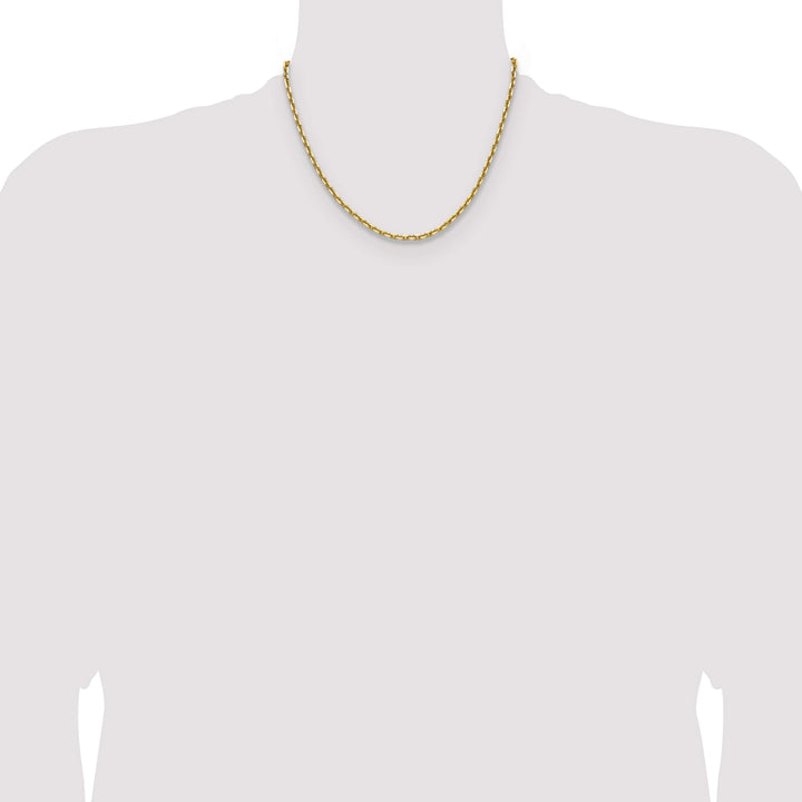14K Yellow Gold 3.90mm D.C. French Link Chain 18 Inch