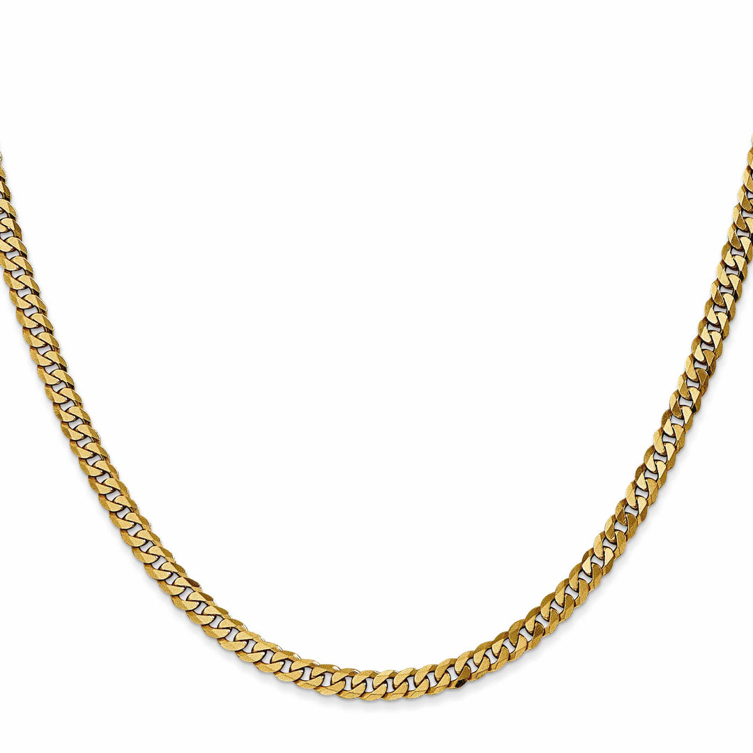 14K Yellow Gold 3.9mm Flat Beveled Curb Chain