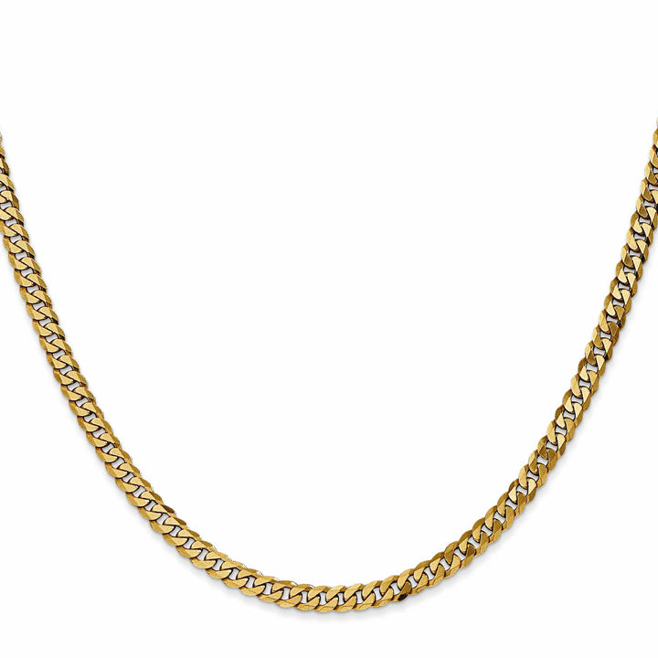 14K Yellow Gold 3.9mm Flat Beveled Curb Chain
