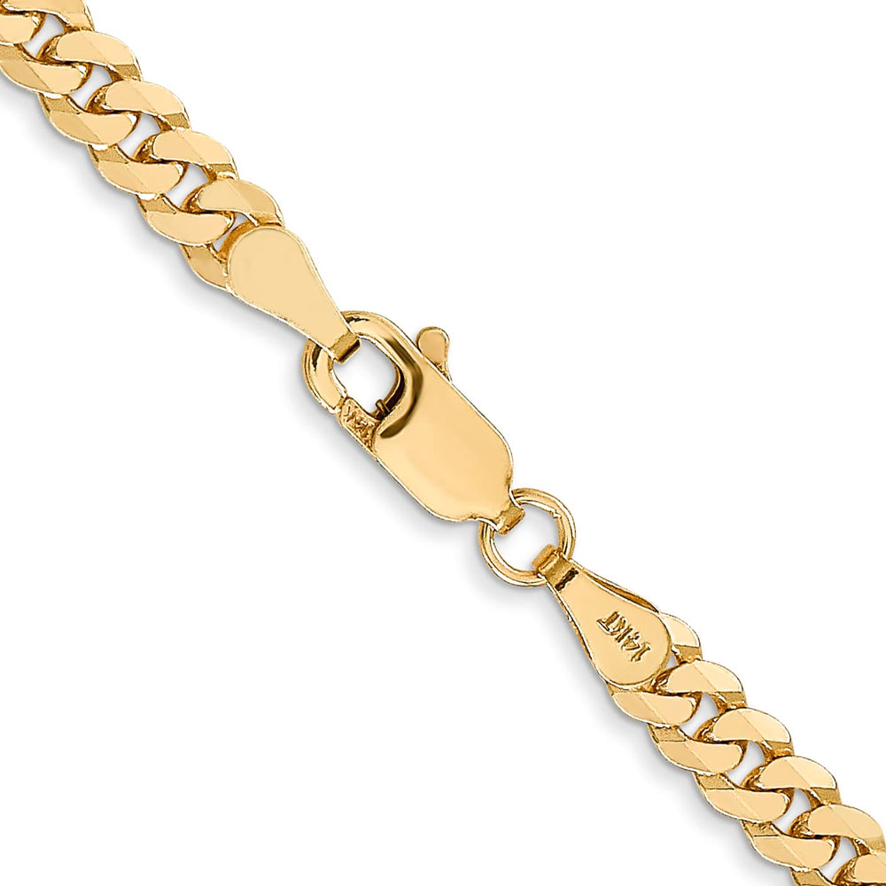 14K Yellow Gold 3.9mm Flat Beveled Curb Chain