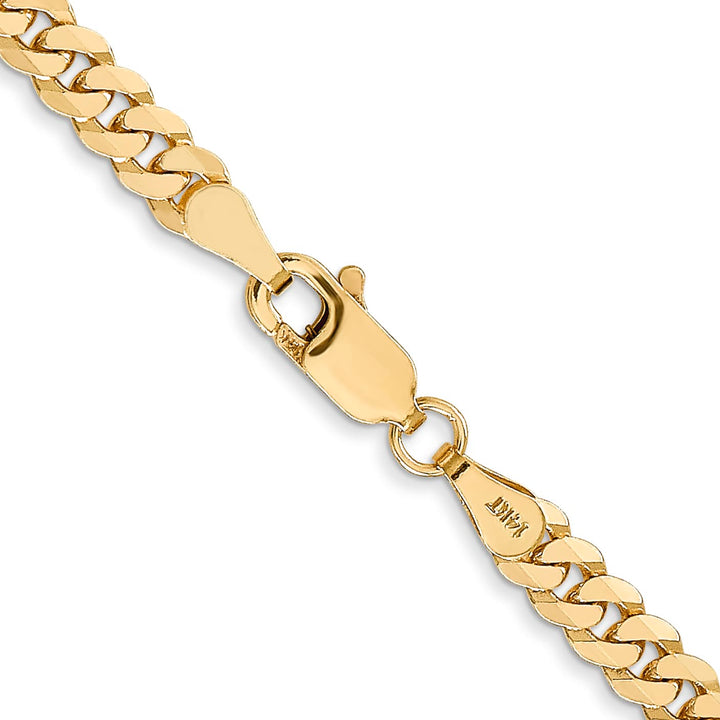 14K Yellow Gold 3.9mm Flat Beveled Curb Chain