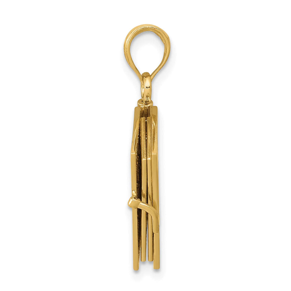 14K Yellow Gold 3-D Bible with Lord's Prayer and Moveable Pages
