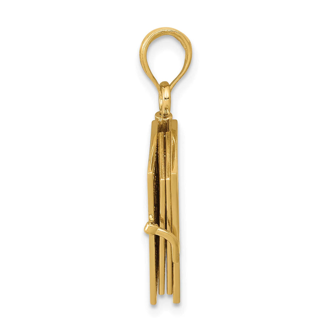 14K Yellow Gold 3-D Bible with Lord's Prayer and Moveable Pages
