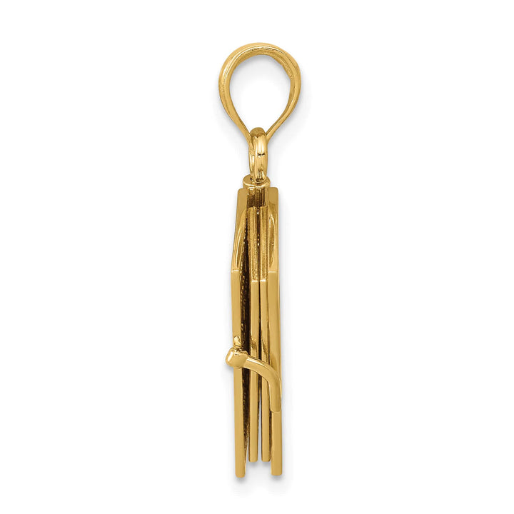 14K Yellow Gold 3-D Bible with Lord's Prayer and Moveable Pages