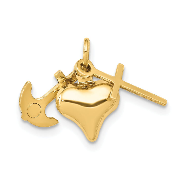 14K Yellow Gold 3-D Faith, Hope And Charity Charm