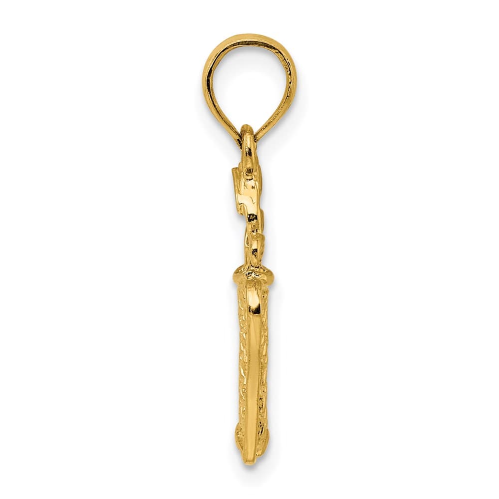 14K Yellow Gold 3-D Golfer in Swing Charm
