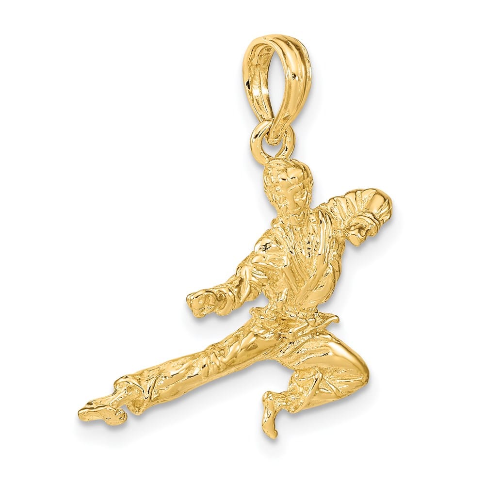 14K Yellow Gold 3-D Karate Man Pendant