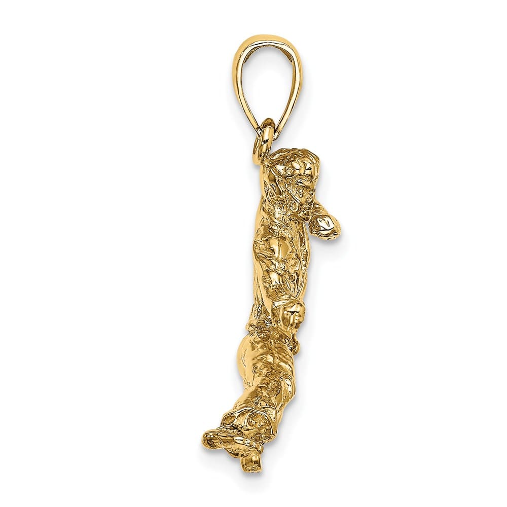 14K Yellow Gold 3-D Male Karate Pendant