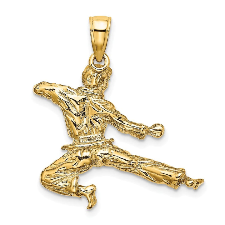 14K Yellow Gold 3-D Male Karate Pendant