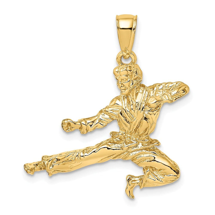 14K Yellow Gold 3-D Male Karate Pendant
