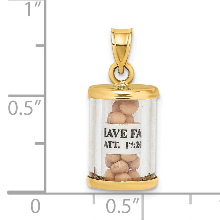 14K Yellow Gold 3-D Mustard Seeds with Matthew 17:20 Scroll Inside