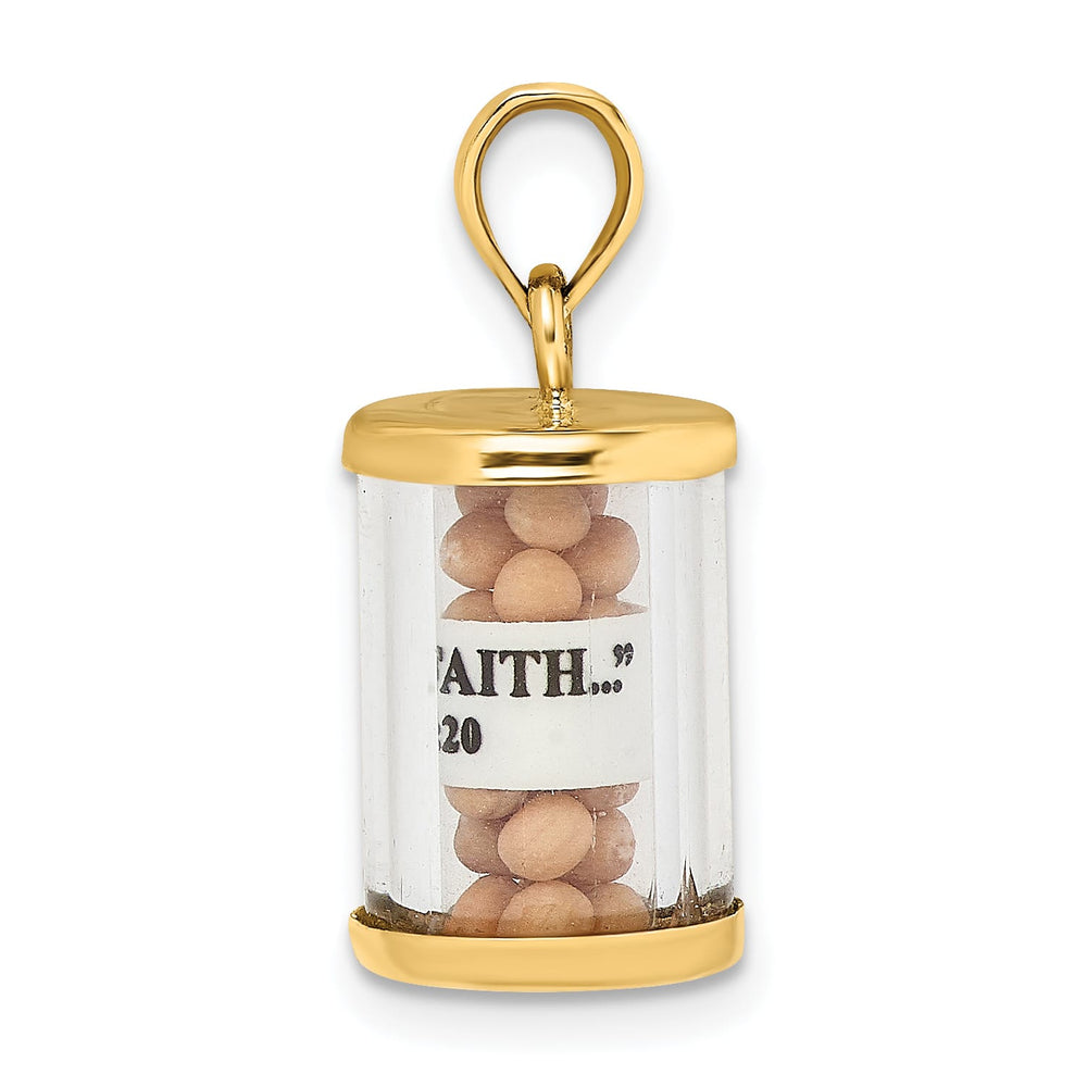 14K Yellow Gold 3-D Mustard Seeds with Matthew 17:20 Scroll Inside