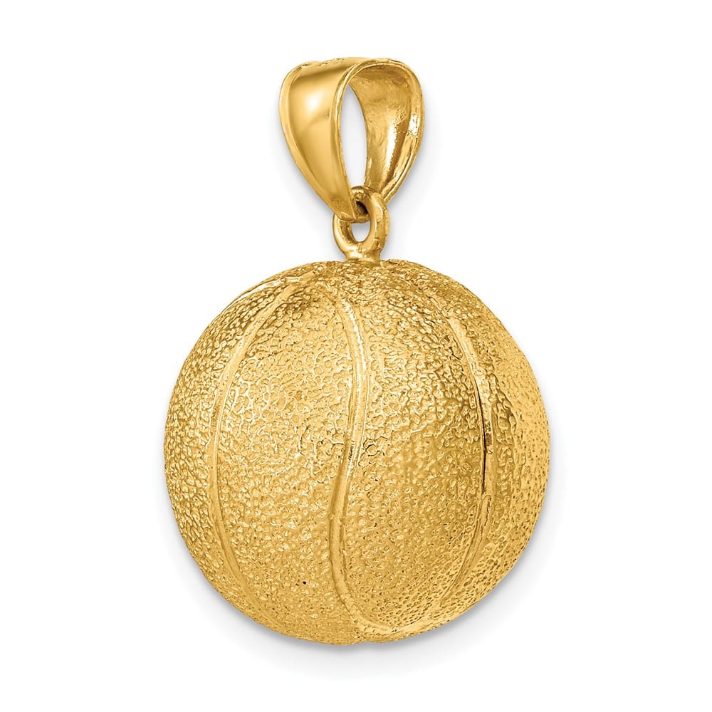 14K Yellow Gold 3-D Textured Basketball Charm