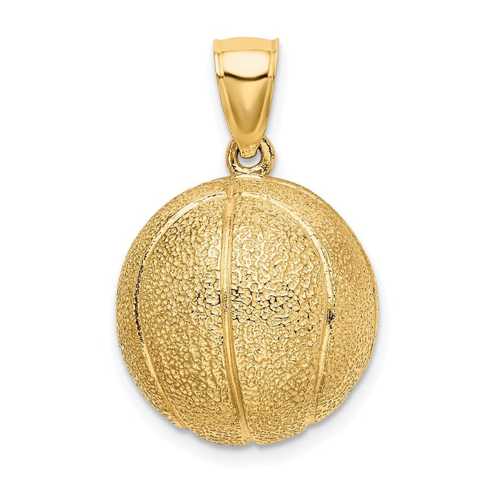 14K Yellow Gold 3-D Textured Basketball Charm
