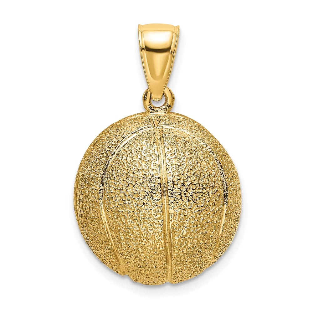 14K Yellow Gold 3-D Textured Basketball Charm