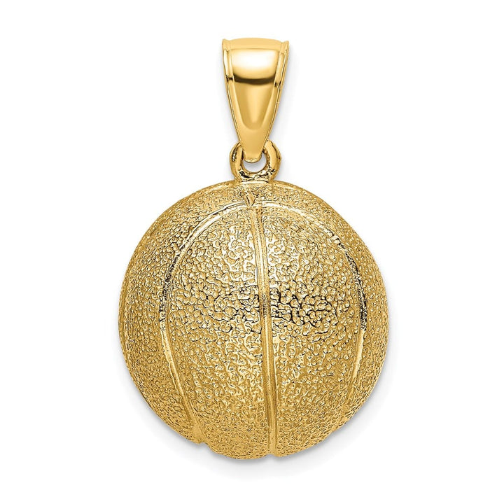 14K Yellow Gold 3-D Textured Basketball Charm