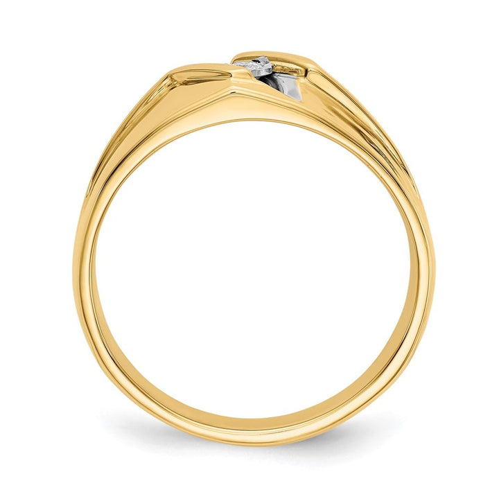 14k Yellow Gold 3 mm 7.49 g IB Goodman 1/20 Carat Diamond Men's Ring