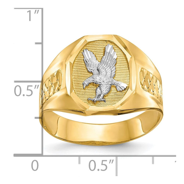 14k Yellow Gold 3 mm Eagle Men's Ring