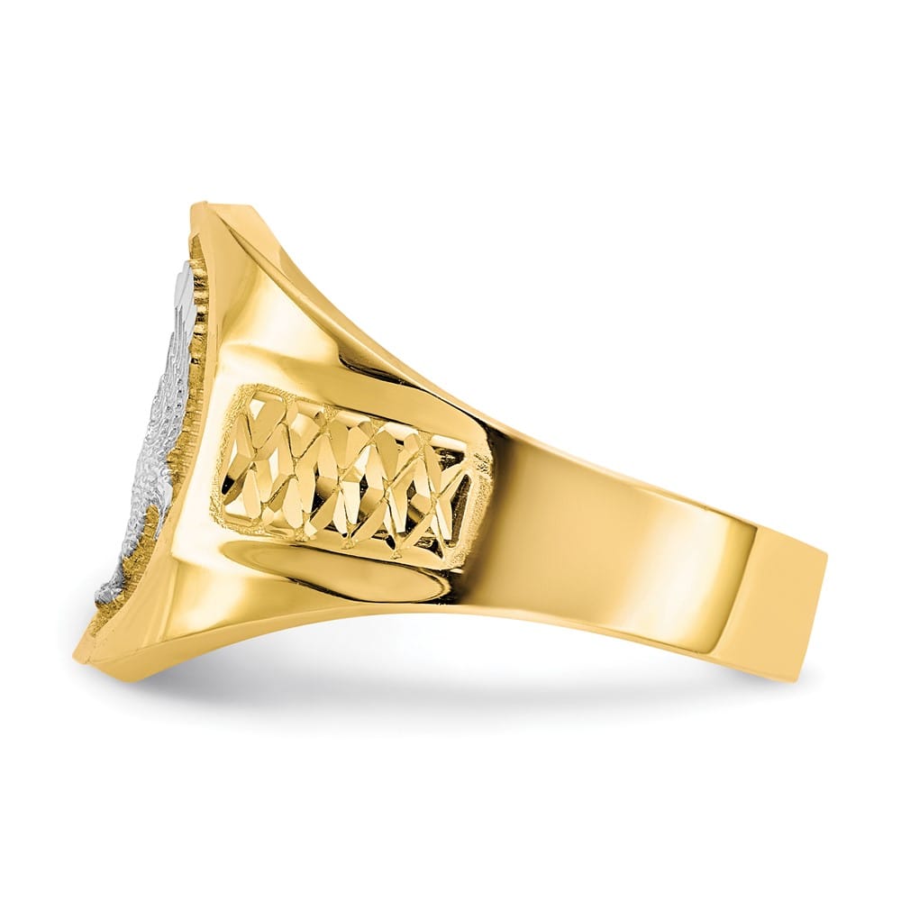14k Yellow Gold 3 mm Eagle Men's Ring