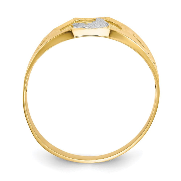 14k Yellow Gold 3 mm Eagle Men's Ring