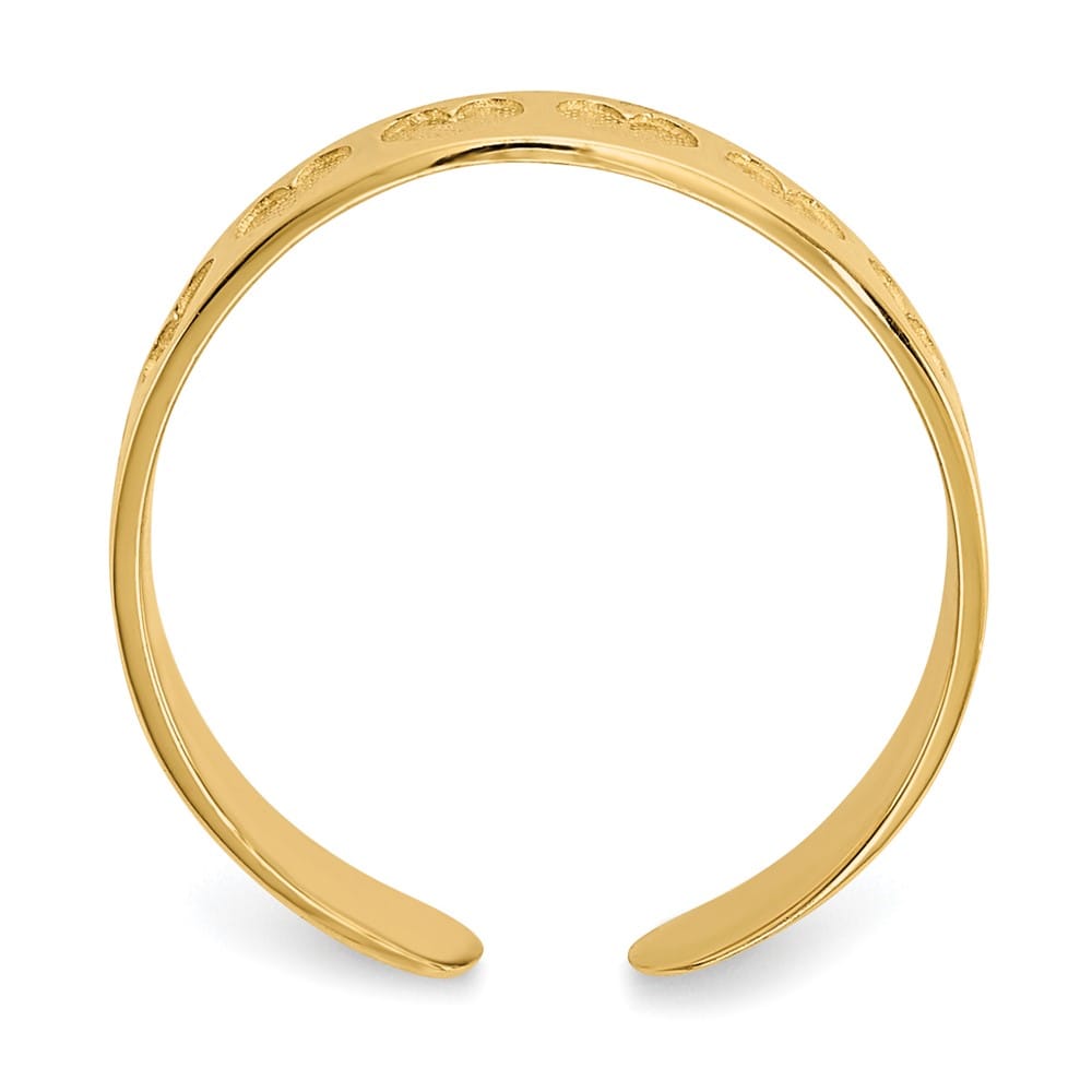 14k Yellow Gold 3 mm Heart Toe Ring