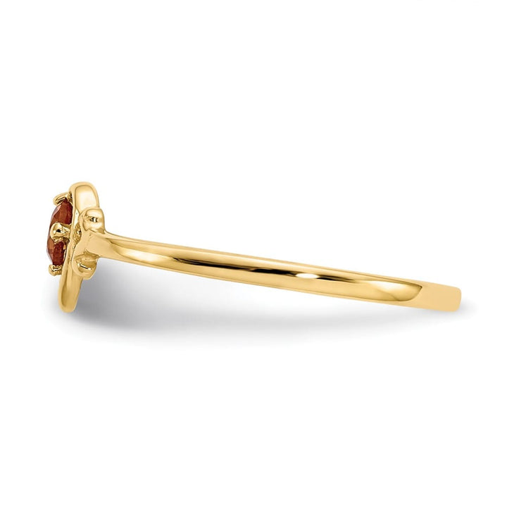 14k Yellow Gold 3 mm Round Citrine Birthstone Heart Ring