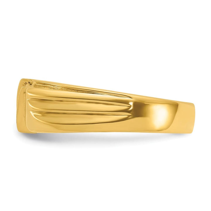 14k Yellow Gold 3-Stone I1 Quality Diamond Men's Ring