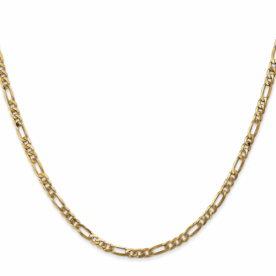 14K Yellow Gold 3mm Flat Figaro Chain