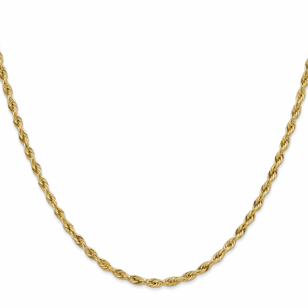 14K Yellow Gold 3mm Semi Solid Rope Chain