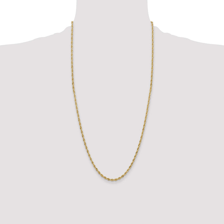 14K Yellow Gold 3mm Semi Solid Rope Chain