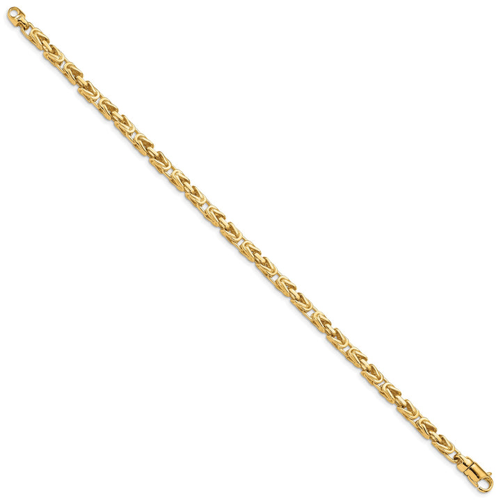 14K Yellow Gold 4.1mm Hand Byzantine Link Bracelet