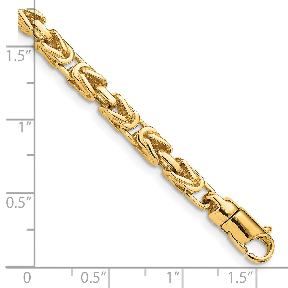 14K Yellow Gold 4.1mm Hand Byzantine Link Bracelet