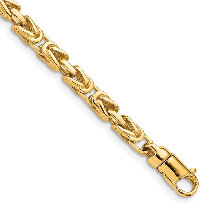14K Yellow Gold 4.1mm Hand Byzantine Link Bracelet