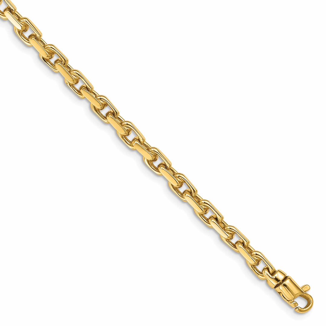 14K Yellow Gold 4.2mm Hand Polished Fancy Link Bracelet 9 Inch
