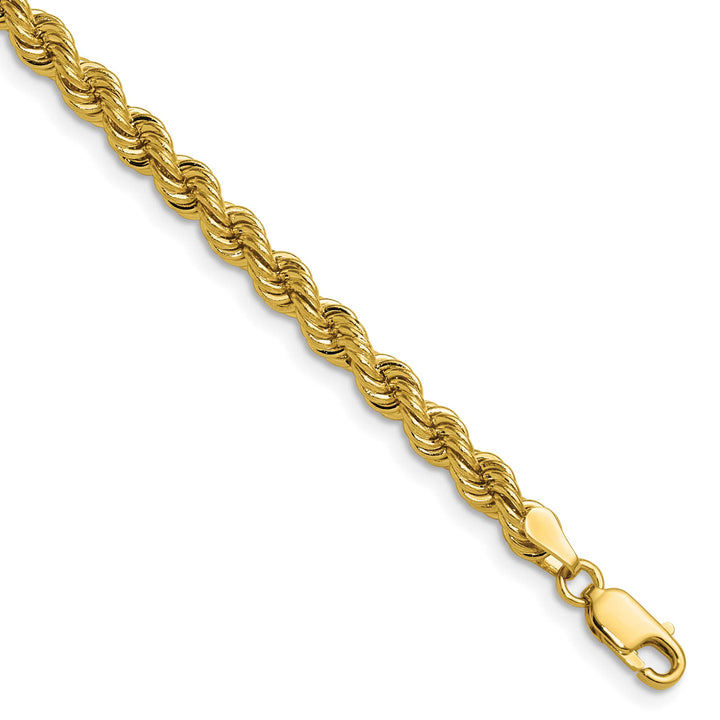 14K Yellow Gold 4.2mm Solid Rope Bracelet