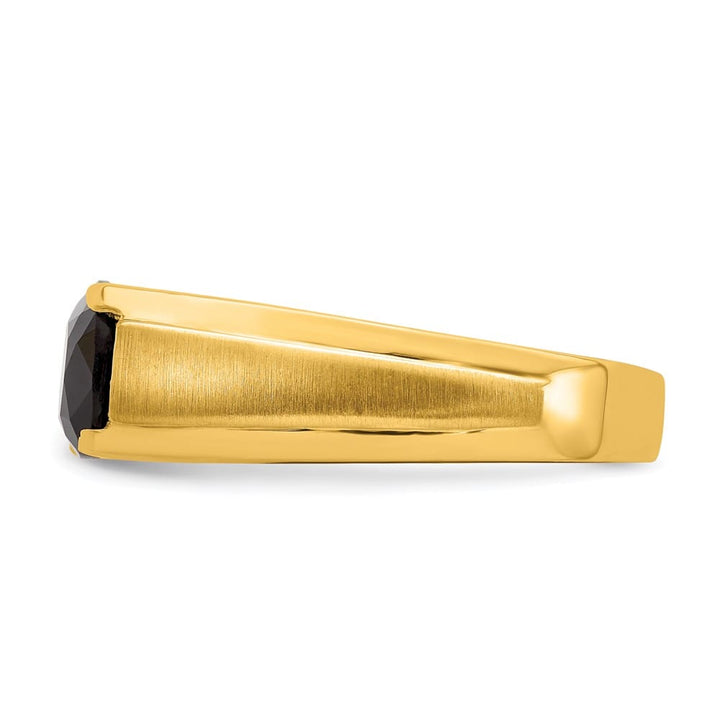 14k Yellow Gold 4.3 mm IB Goodman 8 mm Cushion Onyx Diamond Men's Ring Stock Size 10 Ring Are Refundable