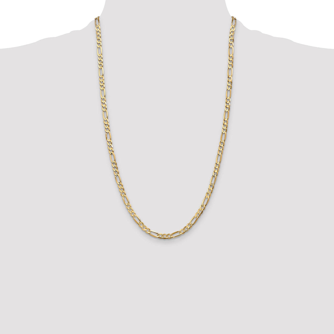 14K Yellow Gold 4.5mm Concave Open Figaro Chain