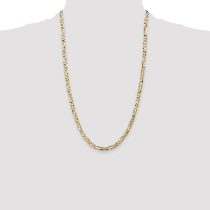 14K Yellow Gold 4.5mm Concave Open Figaro Chain