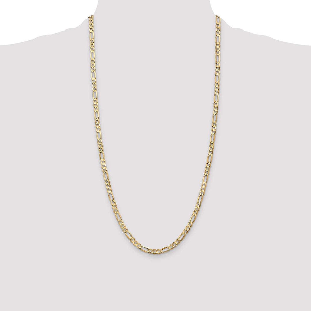 14K Yellow Gold 4.5mm Concave Open Figaro Chain