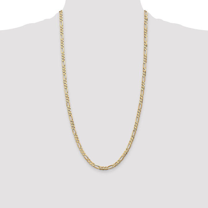 14K Yellow Gold 4.5mm Concave Open Figaro Chain