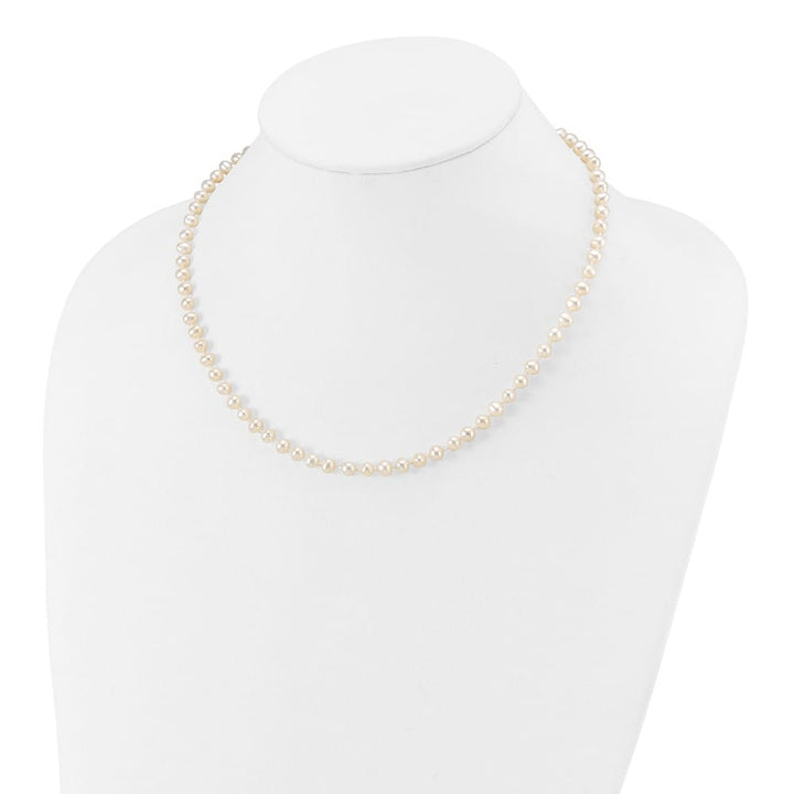 14K Yellow Gold 4-5mm White Semi-Round Cultured Pearl 16 inch Necklace