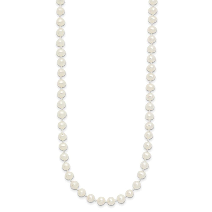 14K Yellow Gold 4-5mm White Semi-Round Cultured Pearl 16 inch Necklace