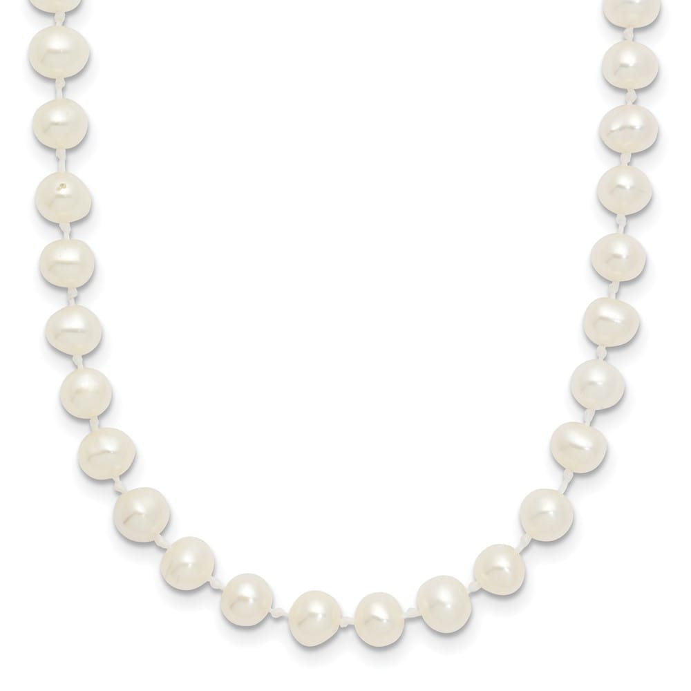 14K Yellow Gold 4-5mm White Semi-Round Cultured Pearl 16 inch Necklace