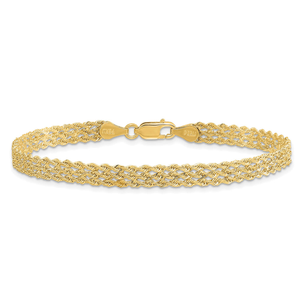14K Yellow Gold 4.5mm Wide D.C. Triple Rope Bracelet