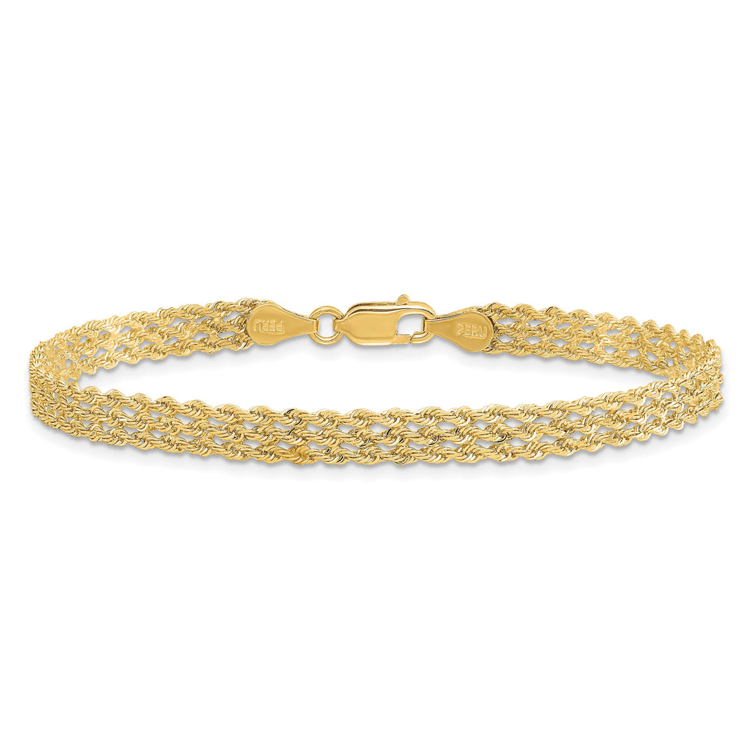 14K Yellow Gold 4.5mm Wide D.C. Triple Rope Bracelet