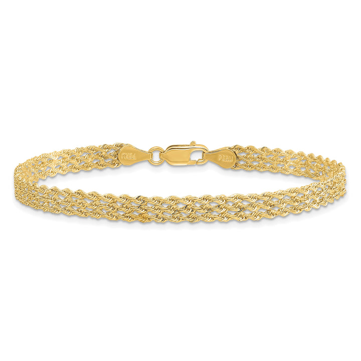 14K Yellow Gold 4.5mm Wide D.C. Triple Rope Bracelet