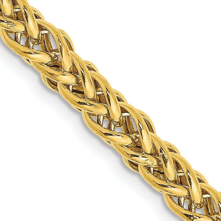 14K Yellow Gold 4.65mm Semi-Solid 3-Wire Wheat Chain 26 Inch