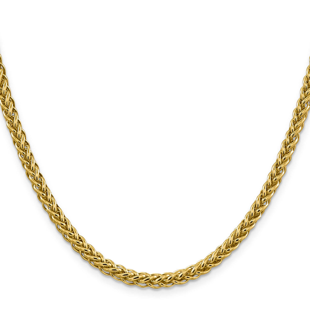 14K Yellow Gold 4.65mm Semi-Solid 3-Wire Wheat Chain 26 Inch